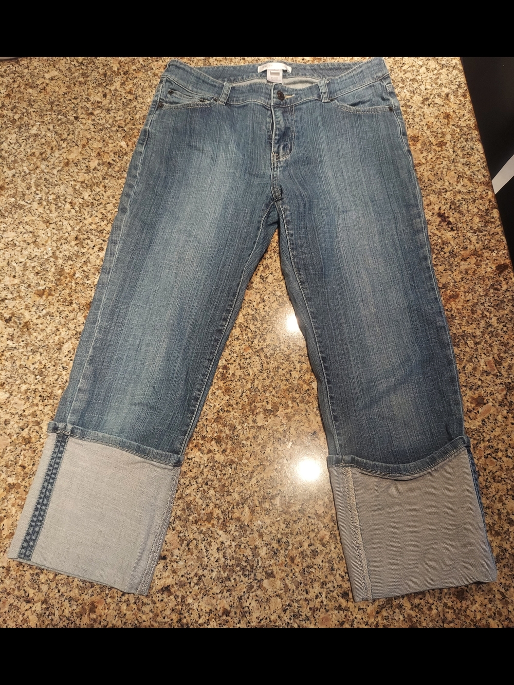 White House Black Market Light Blue Cropped Cuffed Jeans